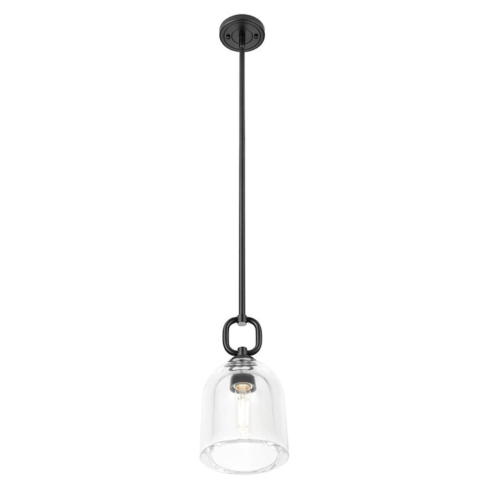 Innovations Hudson 6" Stem Mini Pendant/Black/Clear Bell