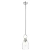 Innovations Hudson 6" Stem Mini Pendant/Flute PN/Clear - 485-1S-PN-G485-6CL