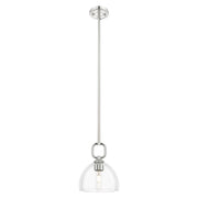 Innovations Hudson 8" Stem Mini Pendant/Dome PN/Clear - 485-1S-PN-G486-8CL