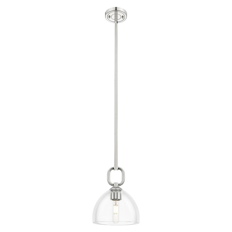 Innovations Hudson 8" Stem Mini Pendant/Dome PN/Clear - 485-1S-PN-G486-8CL
