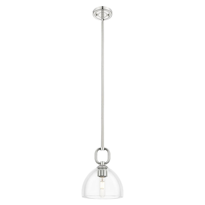 Innovations Hudson 8" Stem Mini Pendant/Dome PN/Clear - 485-1S-PN-G486-8CL