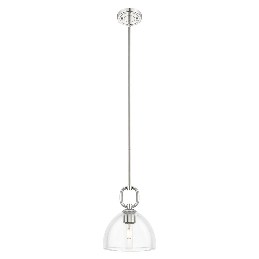 Innovations Hudson 8" Stem Mini Pendant/Dome PN/Clear - 485-1S-PN-G486-8CL
