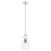 Innovations Hudson 6" Stem Mini Pendant/Bell PN/Clear Bell - 485-1S-PN-G487-6CL