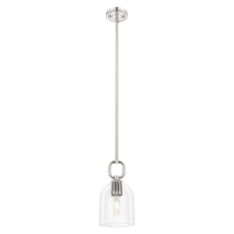 Innovations Hudson 6" Stem Mini Pendant/Bell PN/Clear Bell - 485-1S-PN-G487-6CL