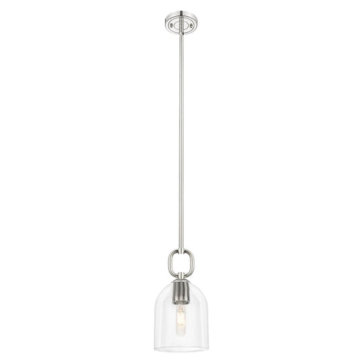 Innovations Hudson 6" Stem Mini Pendant/Bell PN/Clear Bell - 485-1S-PN-G487-6CL