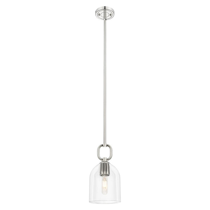 Innovations Hudson 6" Stem Mini Pendant/Bell PN/Clear Bell - 485-1S-PN-G487-6CL