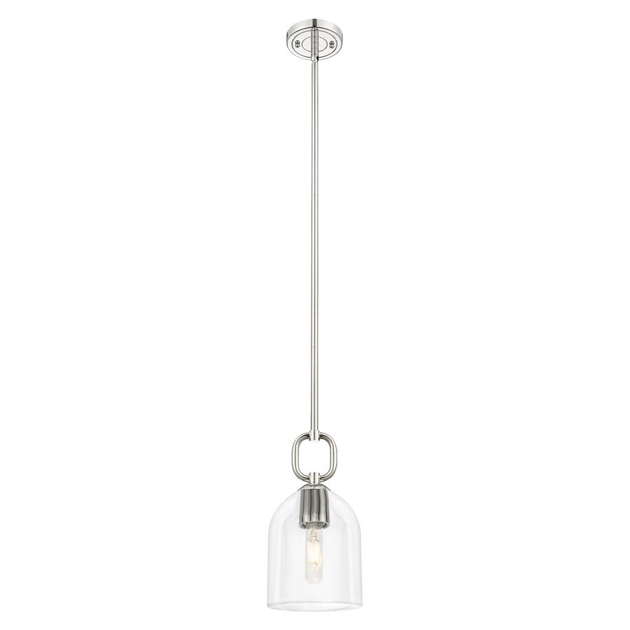 Innovations Hudson 6" Stem Mini Pendant/Bell PN/Clear Bell - 485-1S-PN-G487-6CL