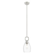 Innovations Hudson 6" Stem Mini Pendant/Flute SN/Clear - 485-1S-SN-G485-6CL