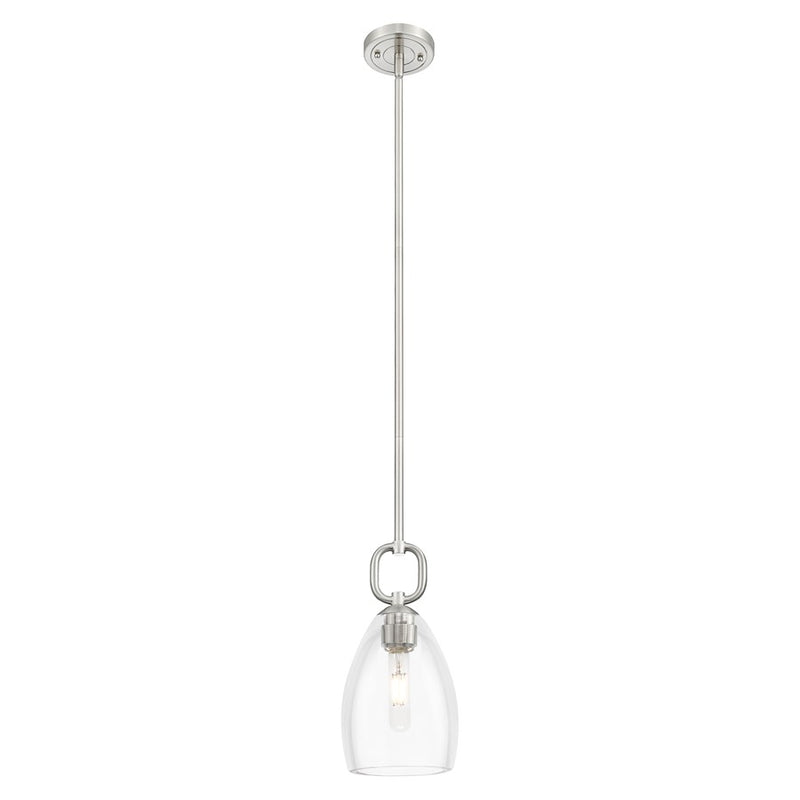 Innovations Hudson 6" Stem Mini Pendant/Flute SN/Clear - 485-1S-SN-G485-6CL
