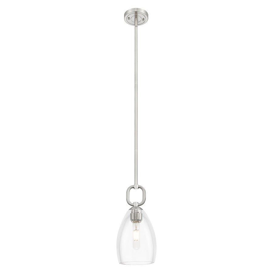 Innovations Hudson 6" Stem Mini Pendant/Flute SN/Clear - 485-1S-SN-G485-6CL
