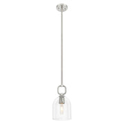 Innovations Hudson 6" Stem Mini Pendant/Bell SN/Clear Bell - 485-1S-SN-G487-6CL
