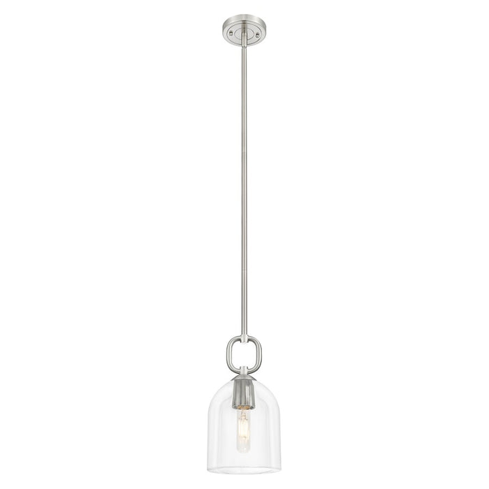 Innovations Hudson 6" Stem Mini Pendant/Bell SN/Clear Bell - 485-1S-SN-G487-6CL