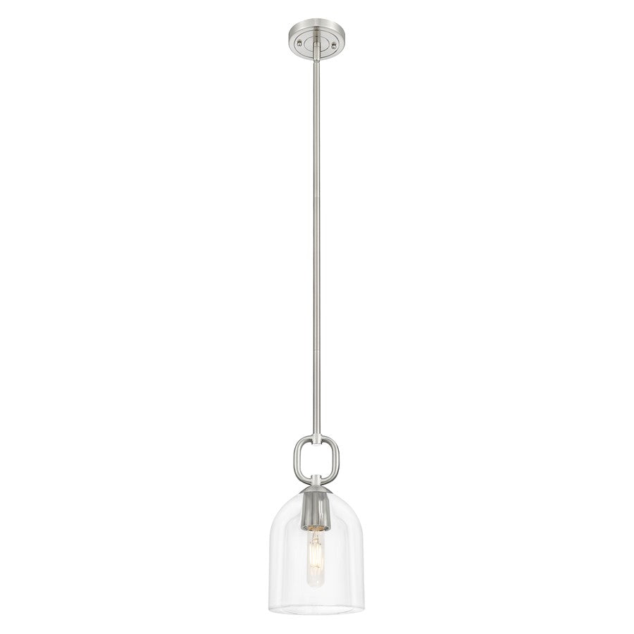 Innovations Hudson 6" Stem Mini Pendant/Bell SN/Clear Bell - 485-1S-SN-G487-6CL