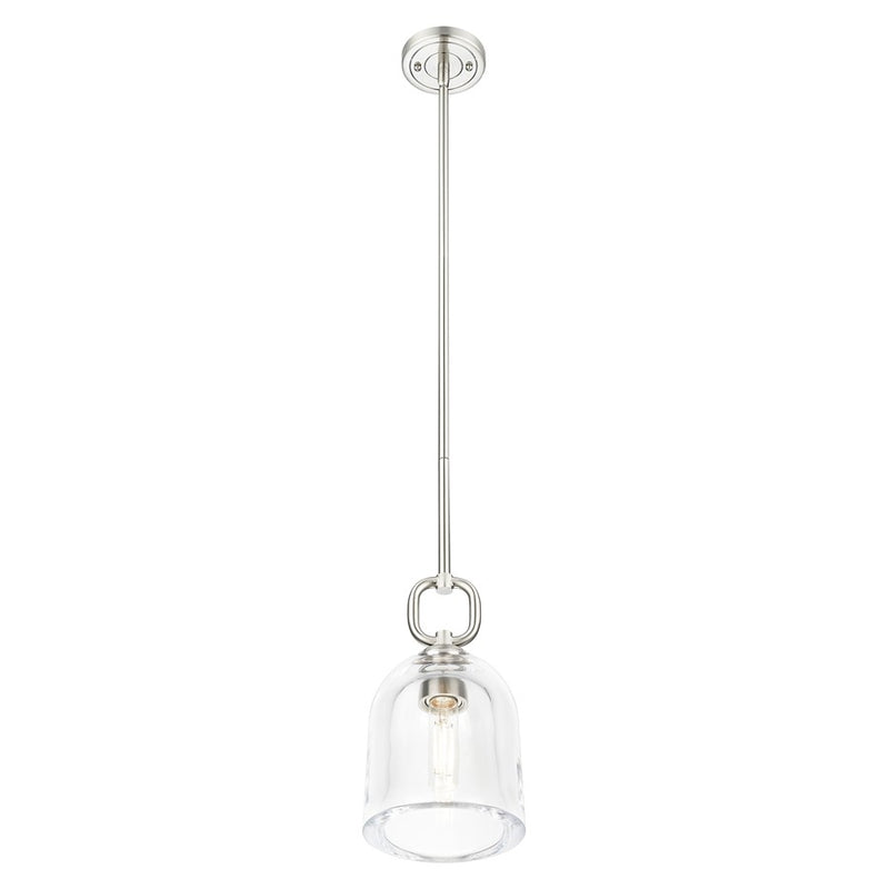 Innovations Hudson 6" Stem Mini Pendant/Bell SN/Clear Bell