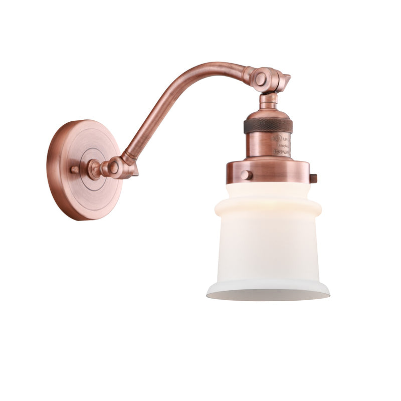 Innovations 1W 181S Small Canton 1-Lt Sconce, A Copper/White
