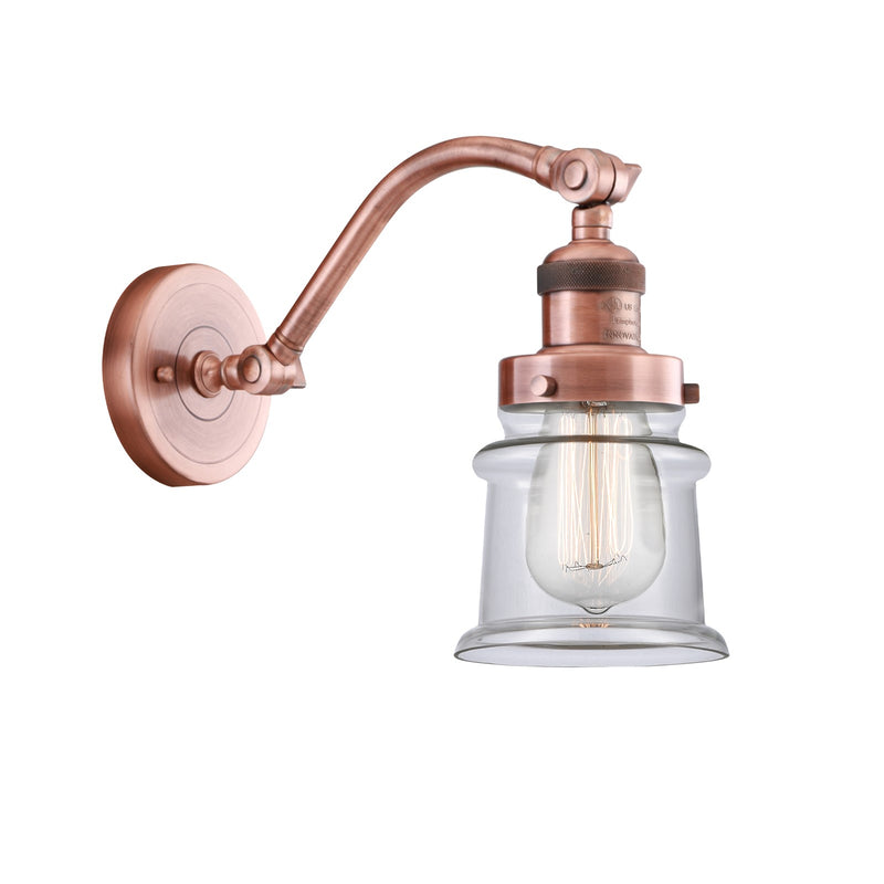 Innovations 1W 182S Small Canton 1-Lt Sconce, A Copper/Clear