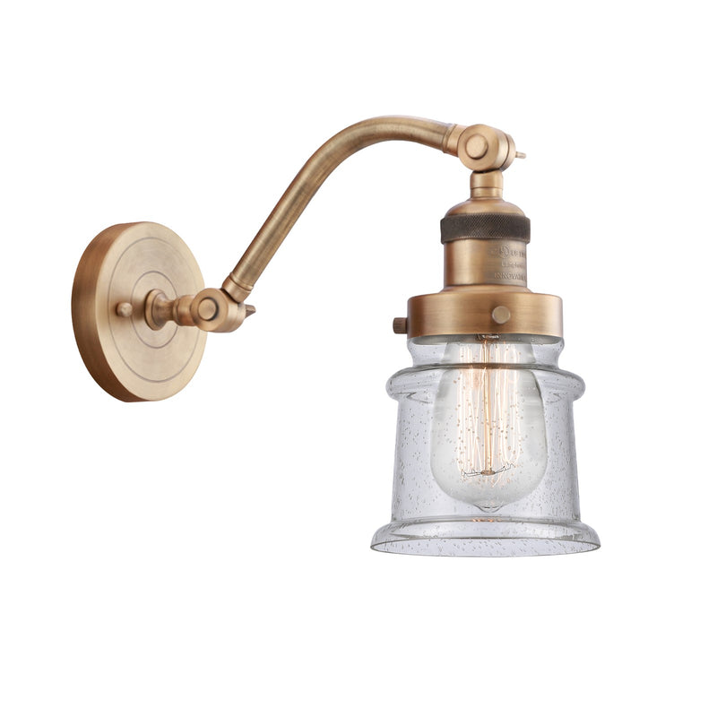 Innovations 1W 184S Small Canton 1 Light Sconce, B Brass/Seedy