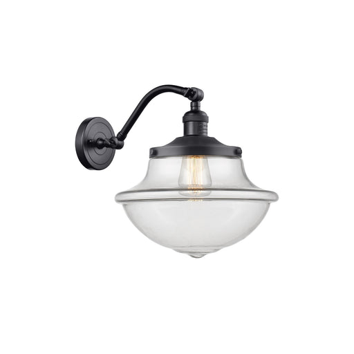 Innovations Oxford 11.75in 1-Light Wall Sconce | Industrial Matte Black and Clear Glass | Hallway & Bathroom | Model 515-1W-BK-G542