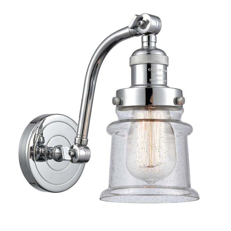 Innovations Small Canton-1W LED Sconce, Chrome/Seeded Bell
