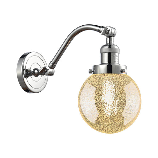 Innovations Beacon 6in 1-Light Wall Sconce | Industrial Polished Chrome and Mercury Glass | Kitchen & Hallway | 6 x 11.5 in | Model 515-1W-PC-G208-6