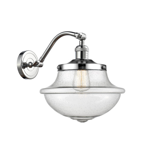 Innovations Oxford 11.75in 1-Light Wall Sconce | Industrial Polished Chrome and Seedy Glass | Kitchen & Hallway | Model 515-1W-PC-G544