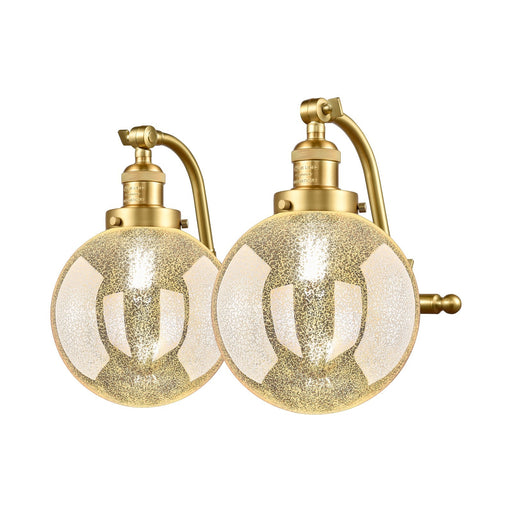 Innovations Beacon 18in 2-Light Bath Vanity | Industrial Satin Gold and Mercury Seeded Glass | Bathroom & Powder Room | Model 515-2W-SG-G208-8