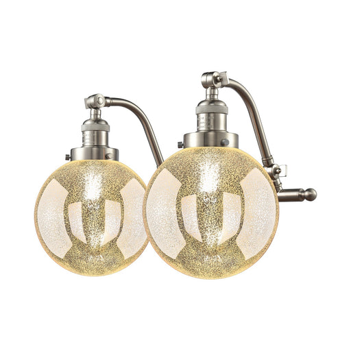 Innovations Beacon 18in 2-Light Bath Vanity | Industrial Brushed Satin Nickel and Mercury Seeded Glass | Bathroom & Powder | Model 515-2W-SN-G208-8