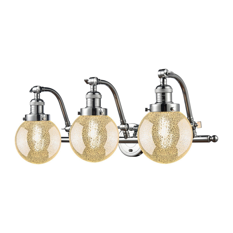 Innovations Beacon 25in 3-Light Bath Vanity | Industrial Polished Chrome and Mercury Seeded Glass | Bathroom & Powder Room | Model 515-3W-PC-G208-6