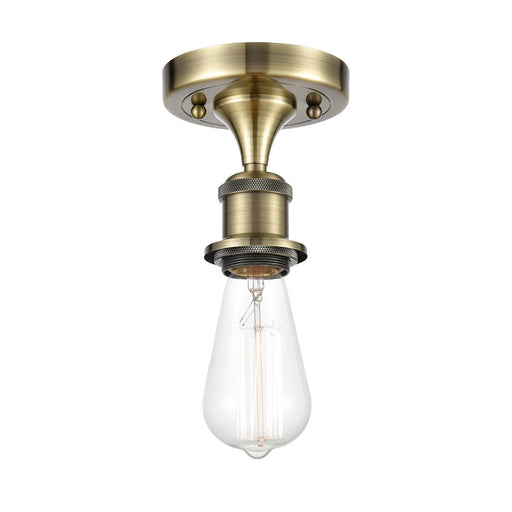 Innovations Ballston Bare Bulb 1 Light Semi-Flush Mount 1C, Brass