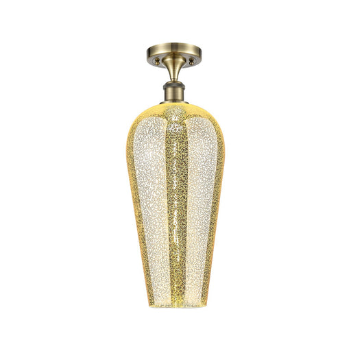Innovations Chelsea 8in 1-Light Semi-Flush | Industrial Antique Brass and Mercury Glass | Hallway & Bedroom | Model 516-1C-AB-G456-8ME