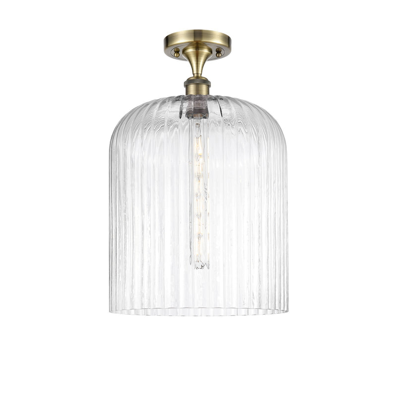 Innovations Bridal Veil 5in 1-Light Semi-Flush | Art Nouveau Antique Brass and Clear Glass | Kitchen & Bathroom | Model 516-1C-AB-G559-12CL