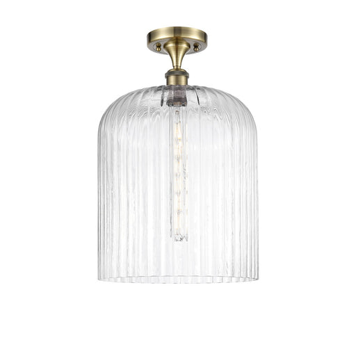 Innovations Bridal Veil 5in 1-Light Semi-Flush | Art Nouveau Antique Brass and Clear Glass | Kitchen & Bathroom | Model 516-1C-AB-G559-12CL