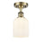 Innovations Ballston Bridal Veil 1Lt 5" Semi-Flush, AB/GW - 516-1C-AB-G559-5GWH