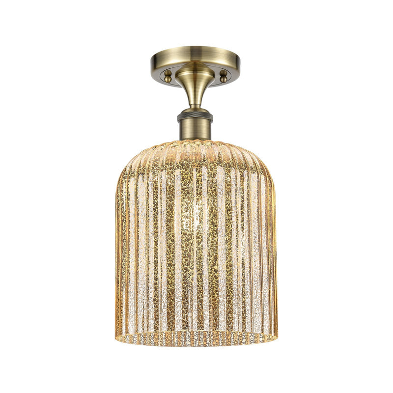 Innovations Bridal Veil 5in 1-Light Semi-Flush | Art Nouveau Antique Brass and Mercury Glass | Hallway & Bathroom | Model 516-1C-AB-G559-8ME