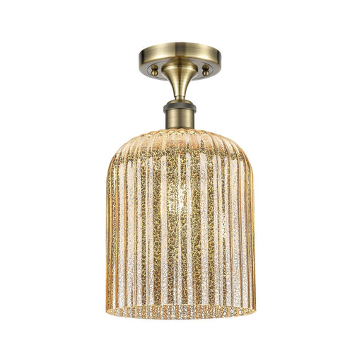 Innovations Bridal Veil 5in 1-Light Semi-Flush | Art Nouveau Antique Brass and Mercury Glass | Hallway & Bathroom | Model 516-1C-AB-G559-8ME