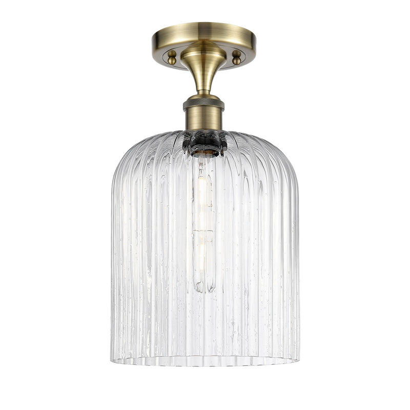 Innovations Bridal Veil 5in 1-Light Semi-Flush | Art Nouveau Antique Brass and Seedy Glass | Hallway & Entryway | Model 516-1C-AB-G559-8SDY