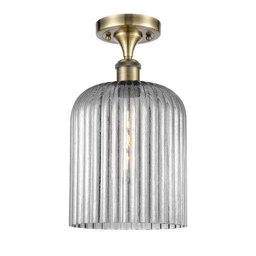 Innovations Bridal Veil 5in 1-Light Semi-Flush | Art Nouveau Antique Brass and Light Smoke Glass | Hallway & Entryway | Model 516-1C-AB-G559-8SM