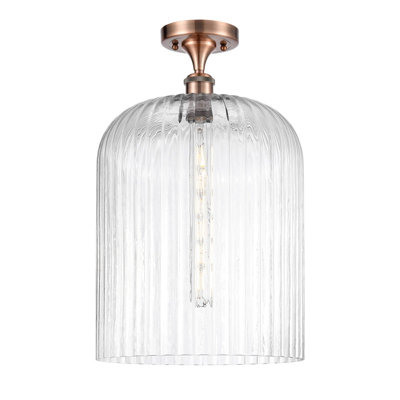 Innovations Bridal Veil 5in 1-Light Semi-Flush | Art Nouveau Antique Copper and Clear Glass | Entryway & Dining Room | Model 516-1C-AC-G559-12CL