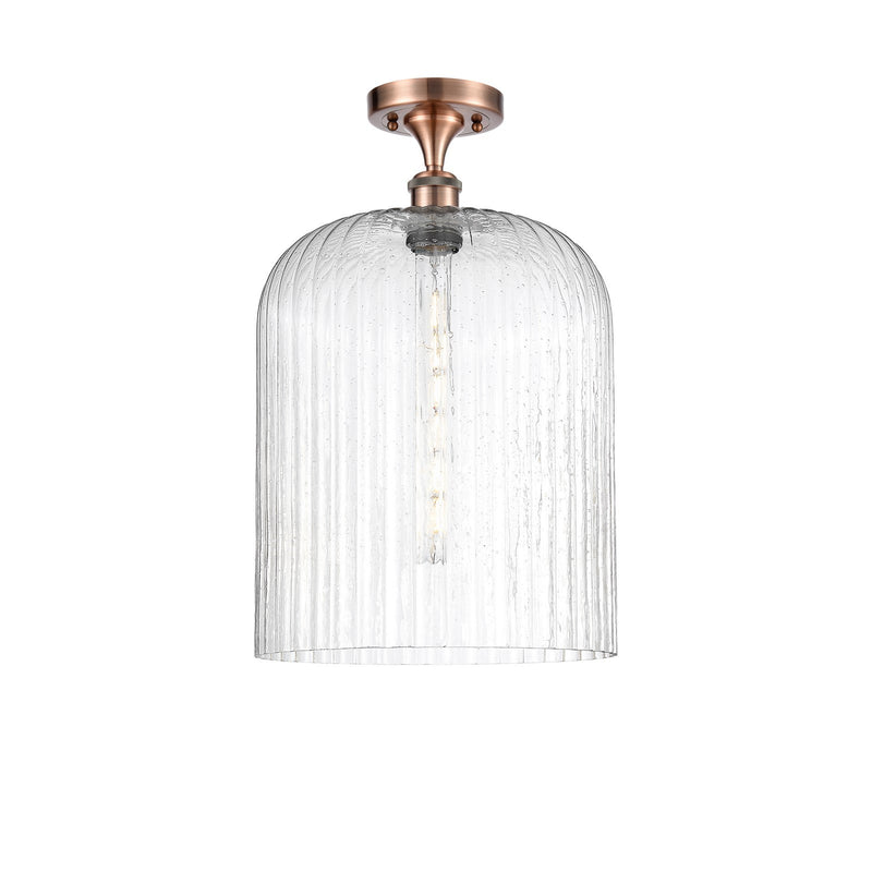 Innovations Bridal Veil 5in 1-Light Semi-Flush | Art Nouveau Antique Copper and Seedy Glass | Hallway & Bathroom | Model 516-1C-AC-G559-12SDY