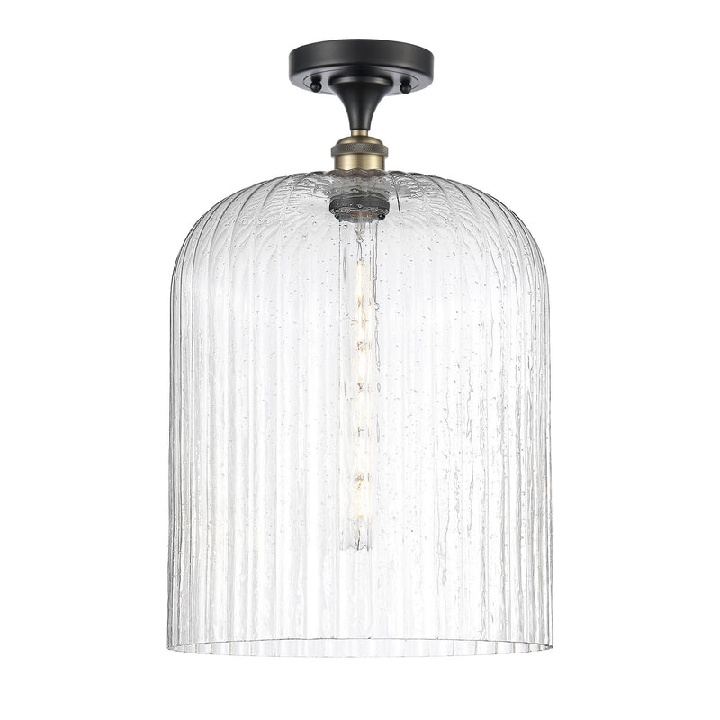 Innovations Bridal Veil 5in 1-Light Semi-Flush | Art Nouveau Black Antique Brass and Seedy Glass | Kitchen & Dining | Model 516-1C-BAB-G559-12SDY