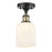 Innovations Ballston Bridal Veil 5" Semi-Flush, BLB/GW - 516-1C-BAB-G559-5GWH