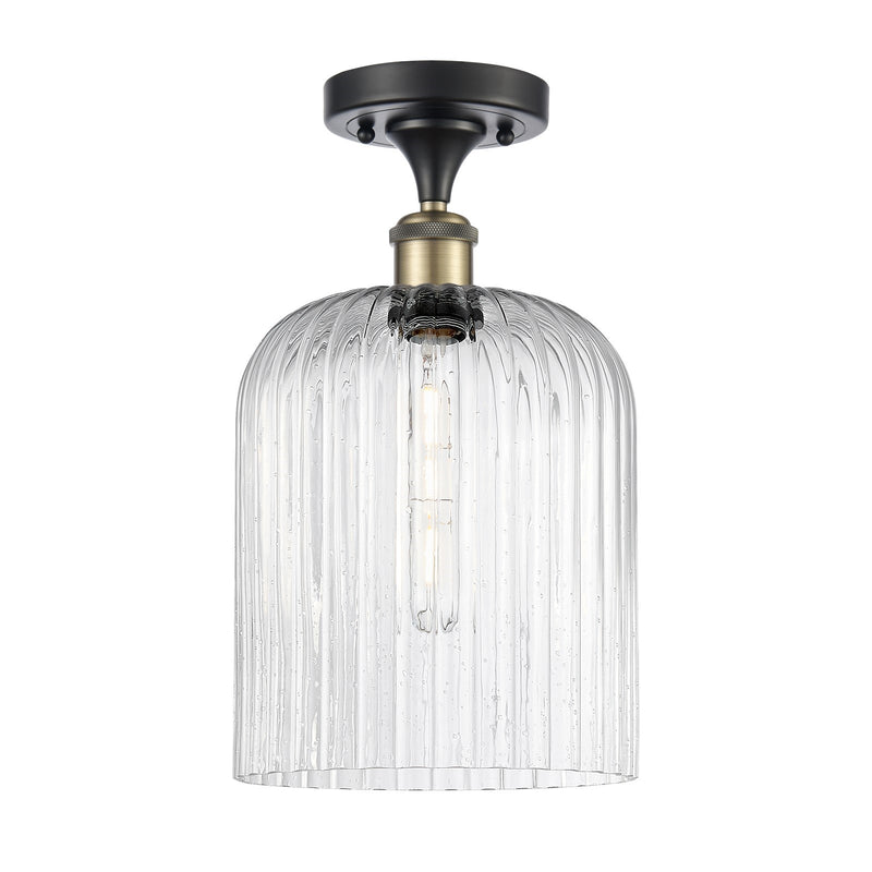 Innovations Bridal Veil 5in 1-Light Semi-Flush | Art Nouveau Black Antique Brass and Seedy Glass | Kitchen & Dining Room | Model 516-1C-BAB-G559-8SDY