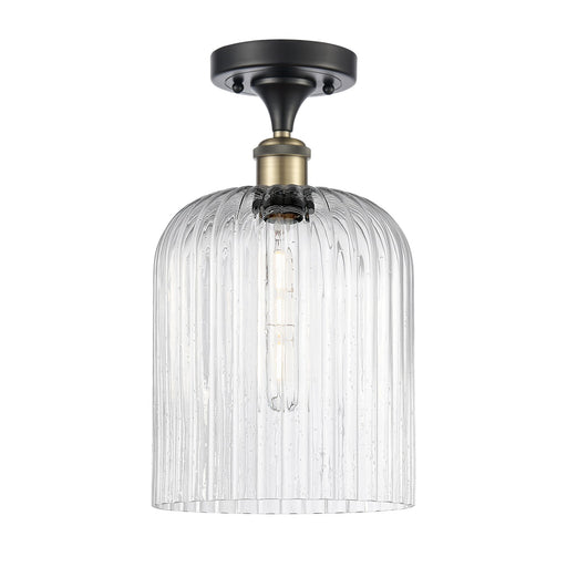 Innovations Bridal Veil 5in 1-Light Semi-Flush | Art Nouveau Black Antique Brass and Seedy Glass | Kitchen & Dining Room | Model 516-1C-BAB-G559-8SDY