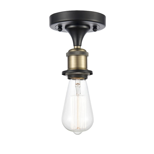 Innovations Bare Bulb 4.5" 1 Light LED Semi-Flush, Black Brass