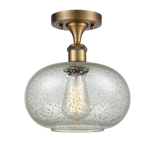 Innovations Lighting Ballston 1-Light Semi-Flush | Industrial Brushed Brass Steel and Mica Glass | Entryway & Hallway Accent | Model 516-1C-BB-G249