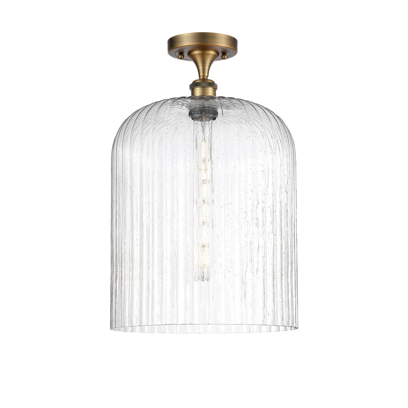Innovations Bridal Veil 5in 1-Light Semi-Flush | Art Nouveau Brushed Brass and Seedy Glass | Kitchen & Hallway | Model 516-1C-BB-G559-12SDY