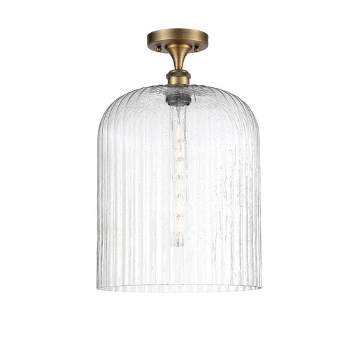 Innovations Bridal Veil 5in 1-Light Semi-Flush | Art Nouveau Brushed Brass and Seedy Glass | Kitchen & Hallway | Model 516-1C-BB-G559-12SDY