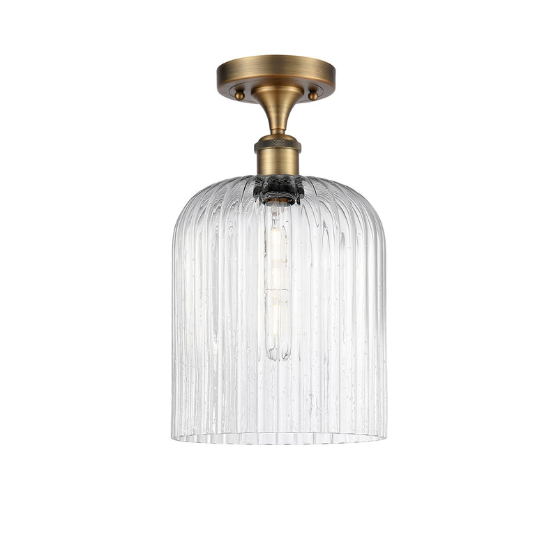 Innovations Bridal Veil 5in 1-Light Semi-Flush | Art Nouveau Brushed Brass and Seedy Glass | Hallway & Entryway | Model 516-1C-BB-G559-8SDY
