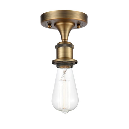 Innovations Bare Bulb 4.5" 1 Light LED Semi-Flush, Brushed Brass