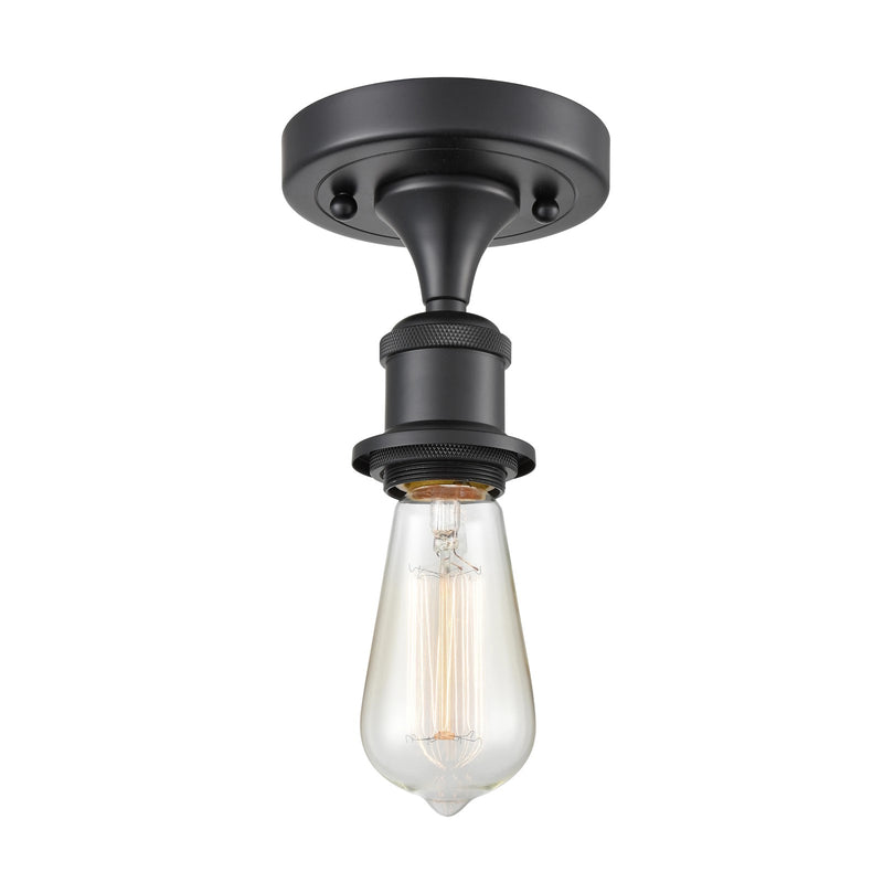Innovations 516 1 Light Bare Bulb 4.5" Semi-Flush Mount, Matte Black